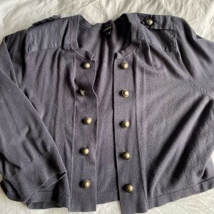 Torrid Crop Military Sweater Navy